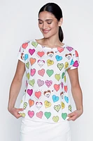 Le t-shirt coeurs colorés