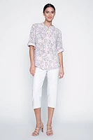 La blouse en gaze de coton imprimé marguerites