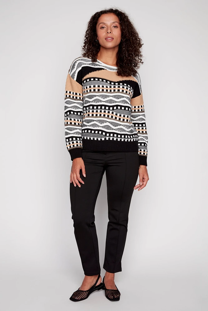 Cotton jacquard sweater