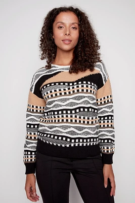 Cotton jacquard sweater