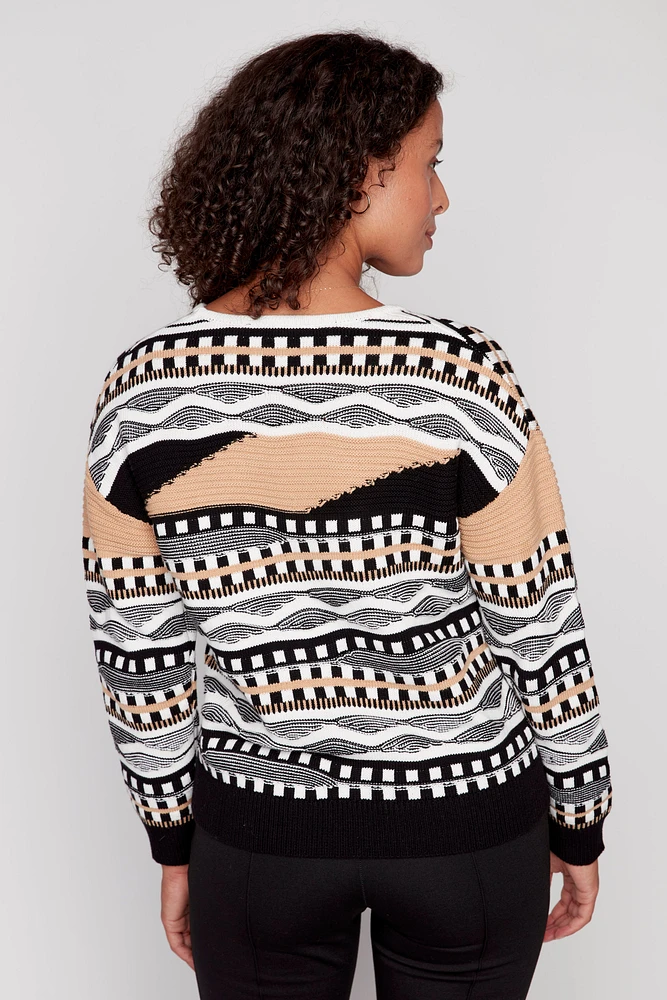 Cotton jacquard sweater