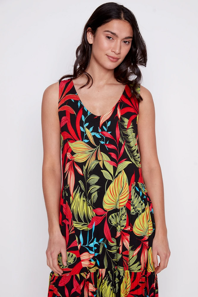 Printed jersey dress