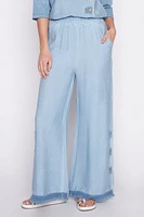 Palazzo pant with button detail