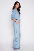 Palazzo pant with button detail