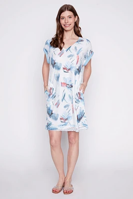 Printed crochet dress