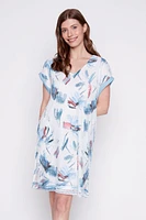 Printed crochet dress
