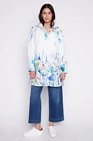 Floral border print raincoat