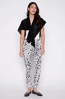 Animal print crinkle pant