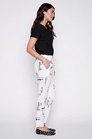 Printed crinkle pant