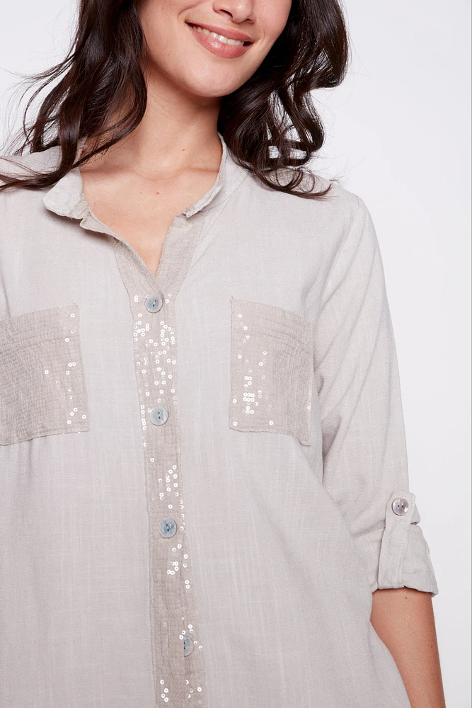 Sequin detail blouse