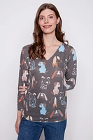 Assorted dogs printed top