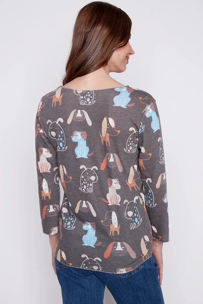 Assorted dogs printed top