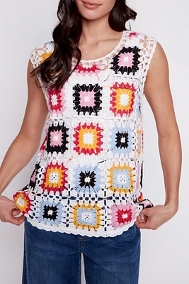 Multicolor crochet top