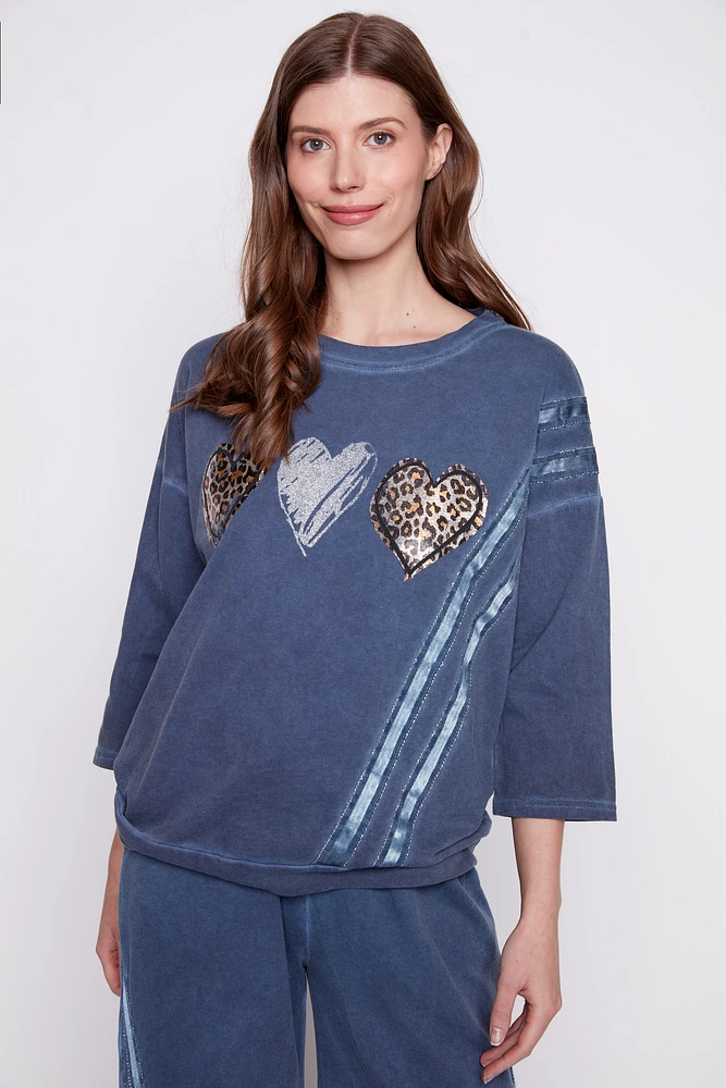 Three hearts cotton tunic