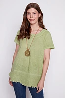 Solid tunic with necklace