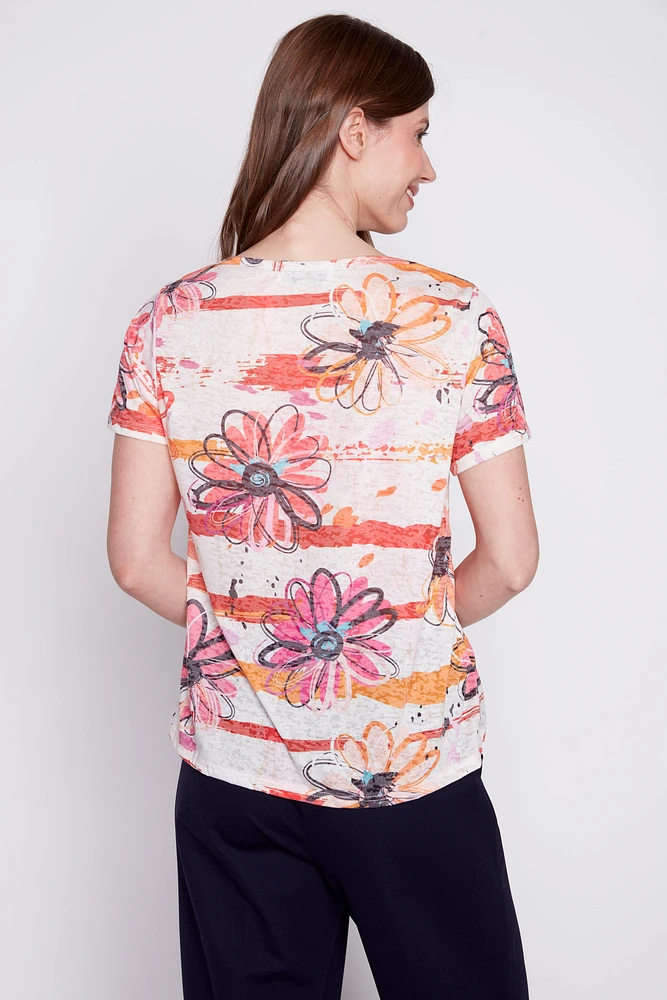 Le t-shirt imprimé marguerite