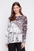 Picasso print knit sweater