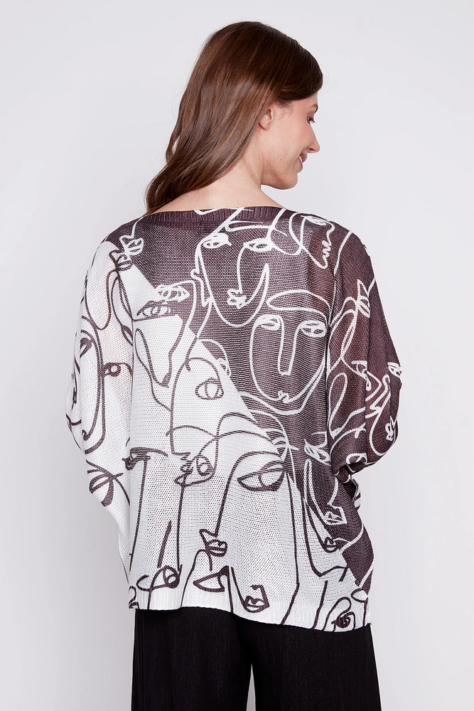 Picasso print knit sweater