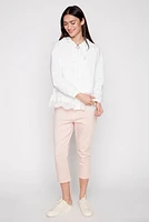 Lace hem hooded jacket