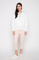 Lace hem hooded jacket