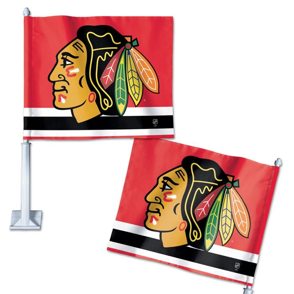 NHL Car Flag 11x15 Logo Blackhawks