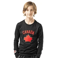 Hockey Canada Youth Long Sleeve Shirt Black Graphic 2024/2025 Team