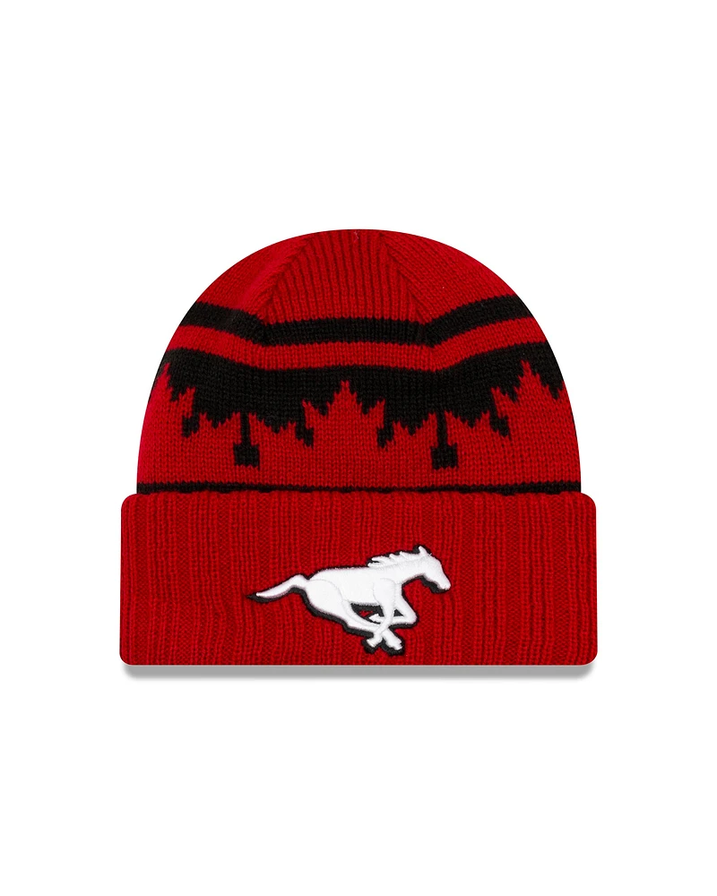 CFL Knit Hat On Field 2019 Sport Knit Cuffed Stampeders