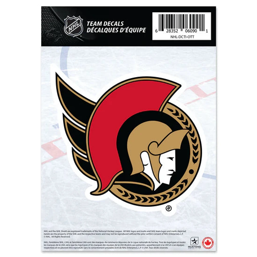 NHL Team Decal 5" x 7" Individual Senators