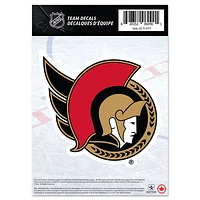 NHL Team Decal 5" x 7" Individual Senators