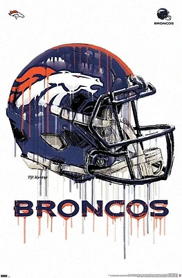 NFL Wall Poster Drip Helmet Broncos