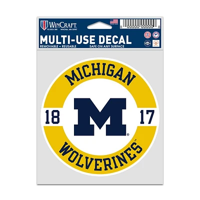 NCAA Multi Use Decal 3.75x5 Est. Michigan Wolverines