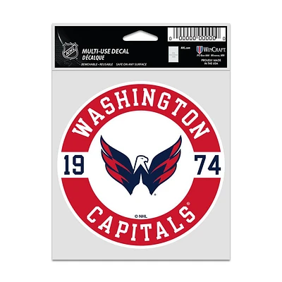 NHL Multi Use Decal 3.75x5 Est. Capitals