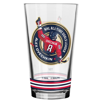 NHL NHL All-Time Leading Goal Scorer 16oz. Mixing Glass Alexander Ovechkin Washington Capitals