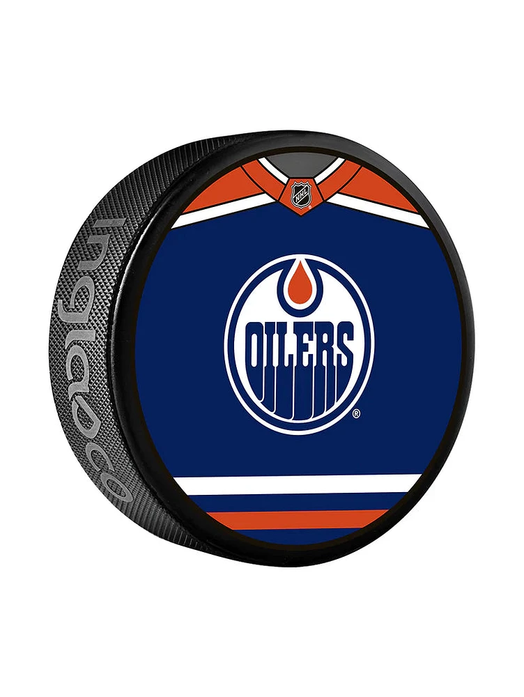 NHL Puck Souvenir Collector Jersey Oilers