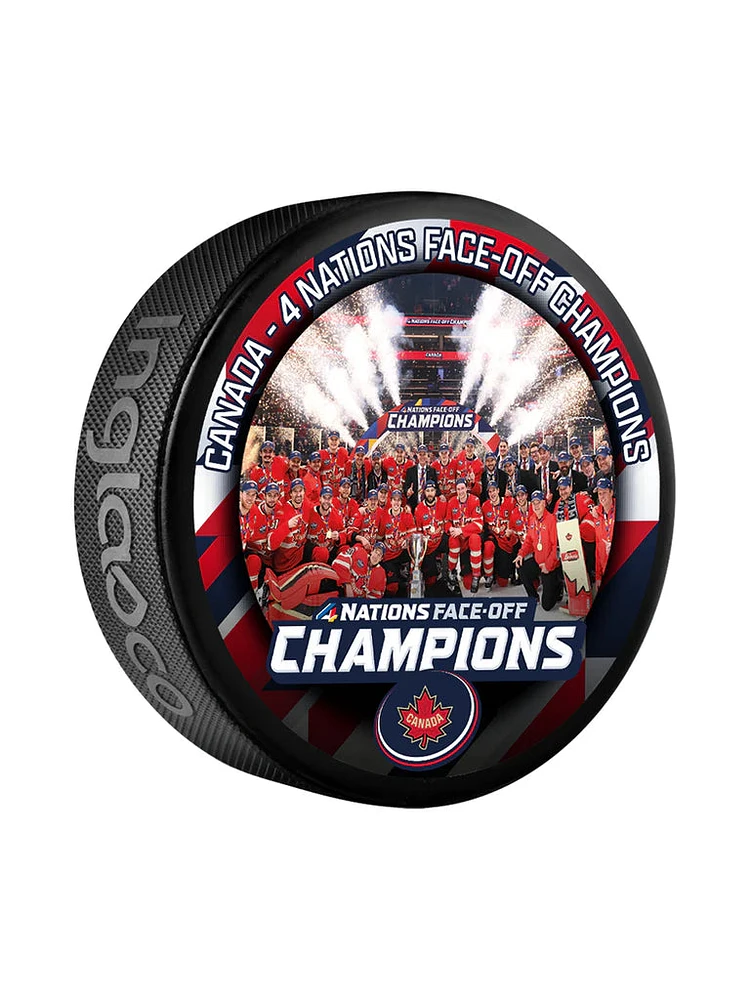 NHL 4 Nations Face-Off 2025 Canada Champions Team Celebration Souvenir Collectors Puck