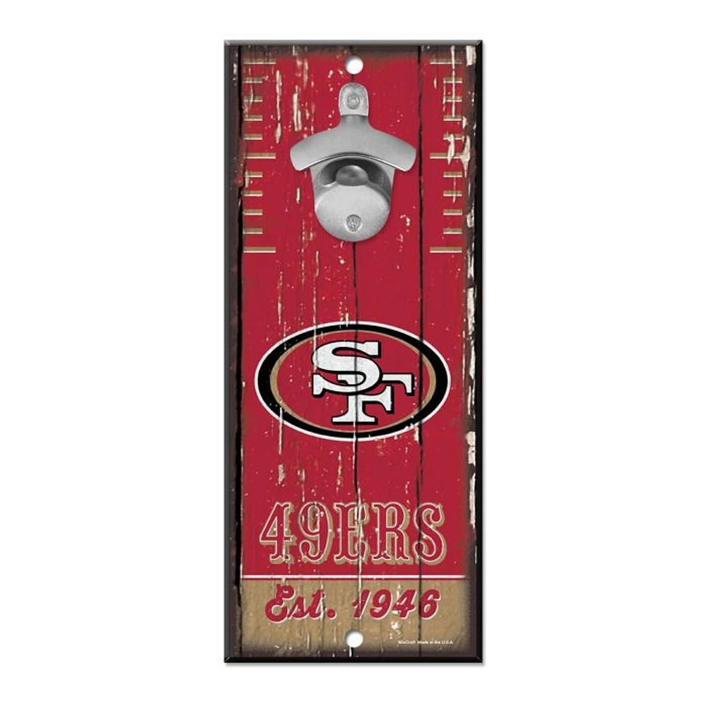 NFL Wooden Bottle Opener Sign 49ers