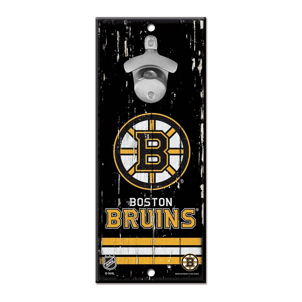 NHL Wooden Bottle Opener Sign Bruins