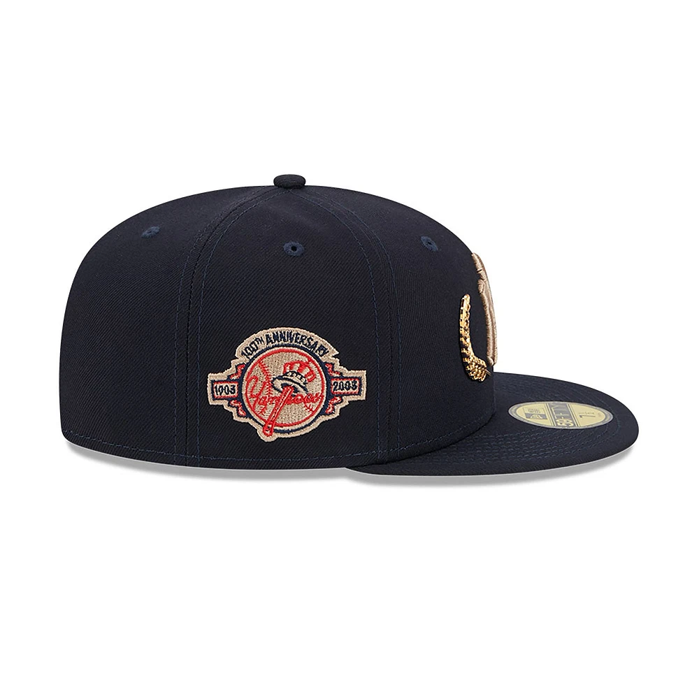 MLB Hat 5950 Gold Leaf 100th Anniversary Yankees