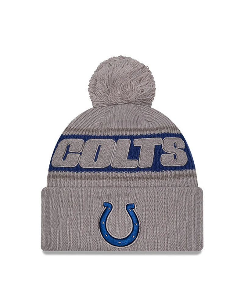 NFL Knit Hat 2024 Cold Weather Sport Knit W/ Pom Grey Colts