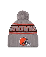 NFL Knit Hat 2024 Cold Weather Sport Knit W/ Pom Grey Browns