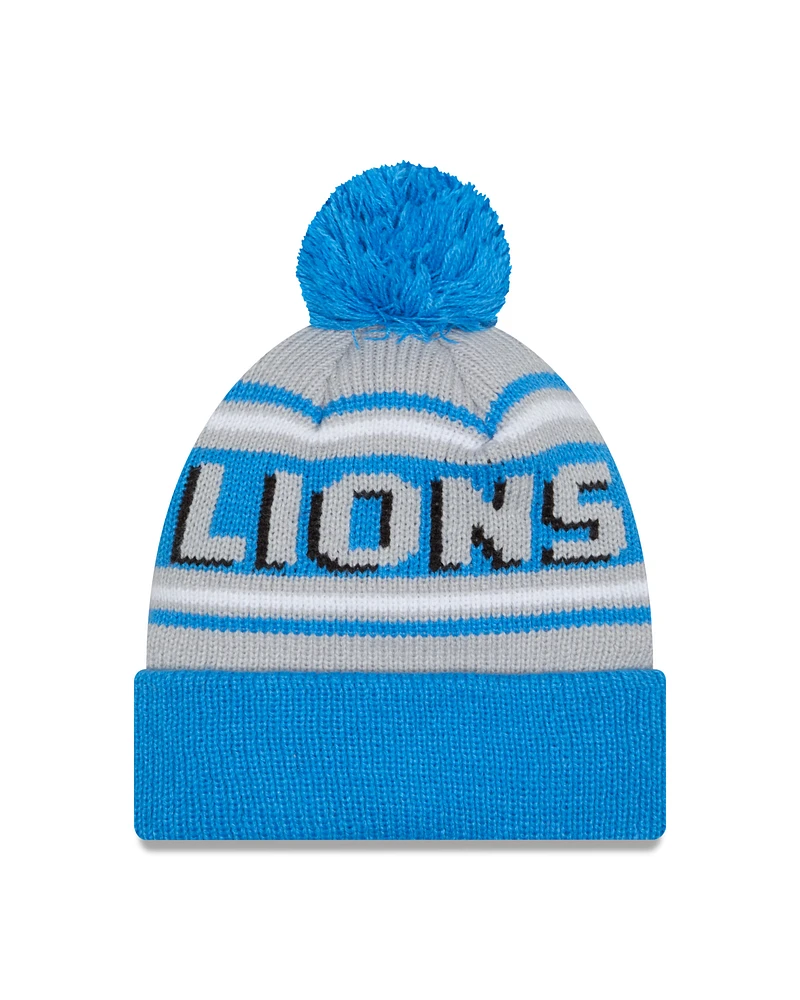 NFL Infant Knit Hat Navy Stripe Pom Lions