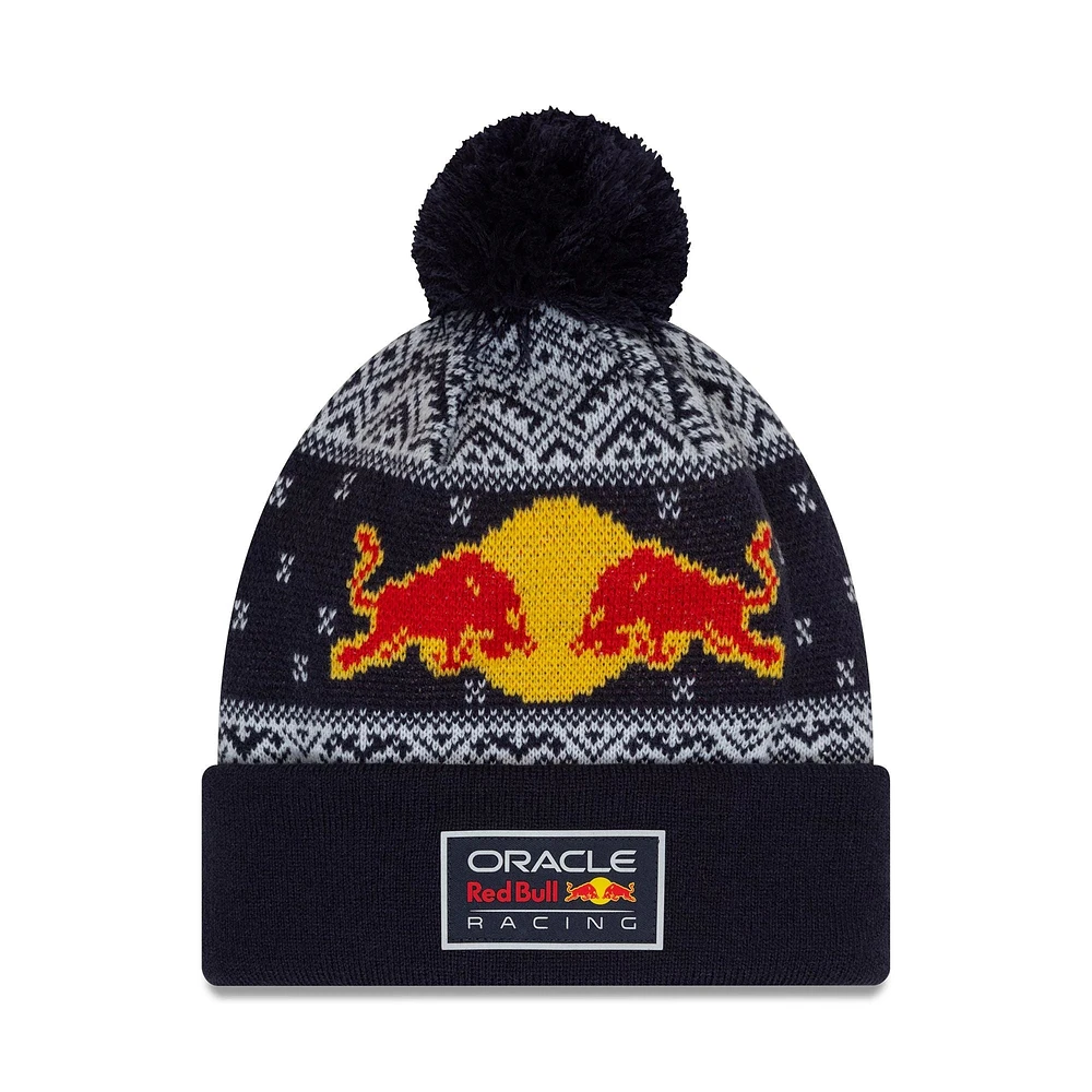 F1 2024 Knit Hat Blue Bobble Cuff Beanie with Pom Oracle Red Bull Racing