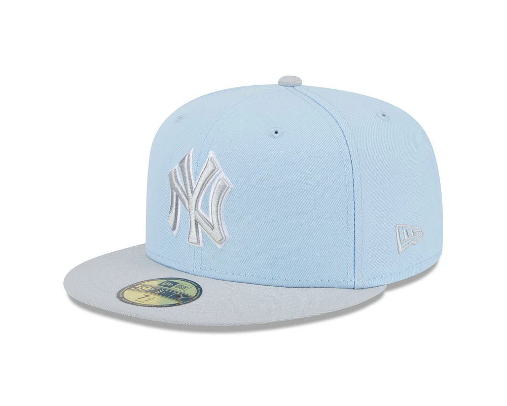 MLB Hat 5950 Snapback 2025 Color Pack 2T Baby Blue & Grey Yankees