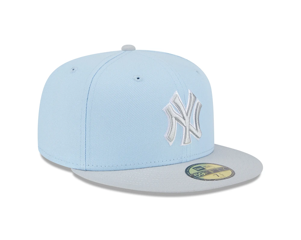 MLB Hat 5950 Snapback 2025 Color Pack 2T Baby Blue & Grey Yankees