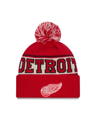 NHL Knit Hat Retro with Pom Red Wings