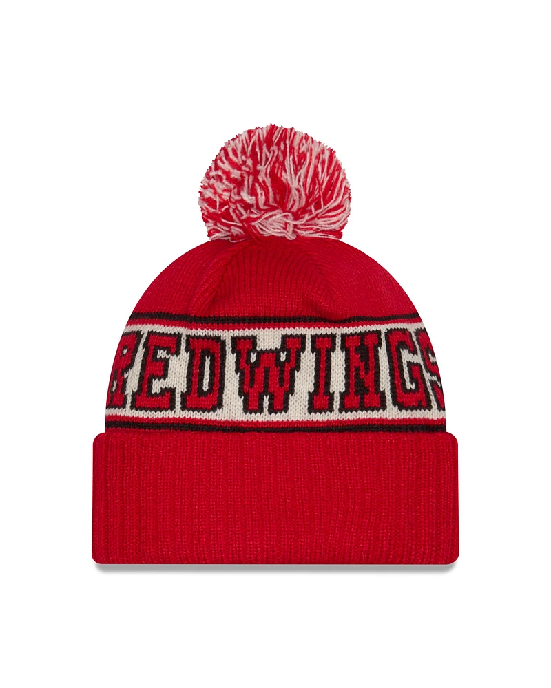 NHL Knit Hat Retro with Pom Red Wings