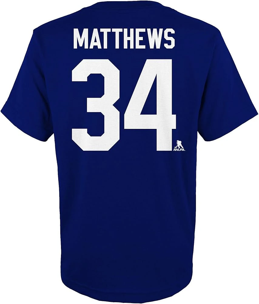 NHL Youth Player T-Shirt with "C" Auston Matthews Maple Leafs