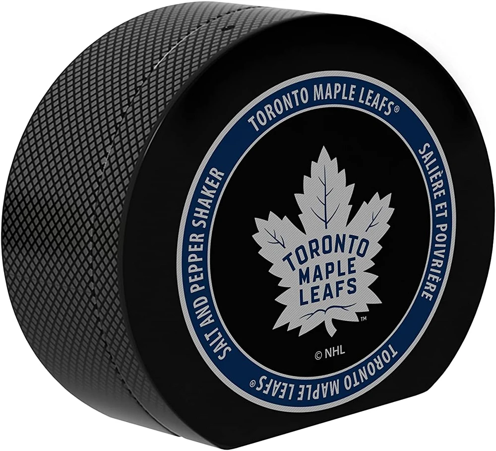 NHL Ceramic Hockey Puck Salt & Pepper Shaker Maple Leafs