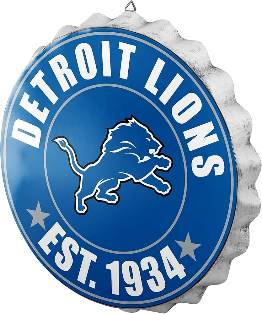 NFL Wall Logo Bottle Cap Lions