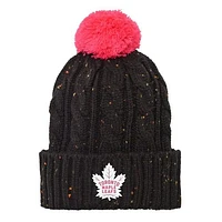 NHL Youth Knit Hat Girls Pink Yarn Cuff Maple Leafs